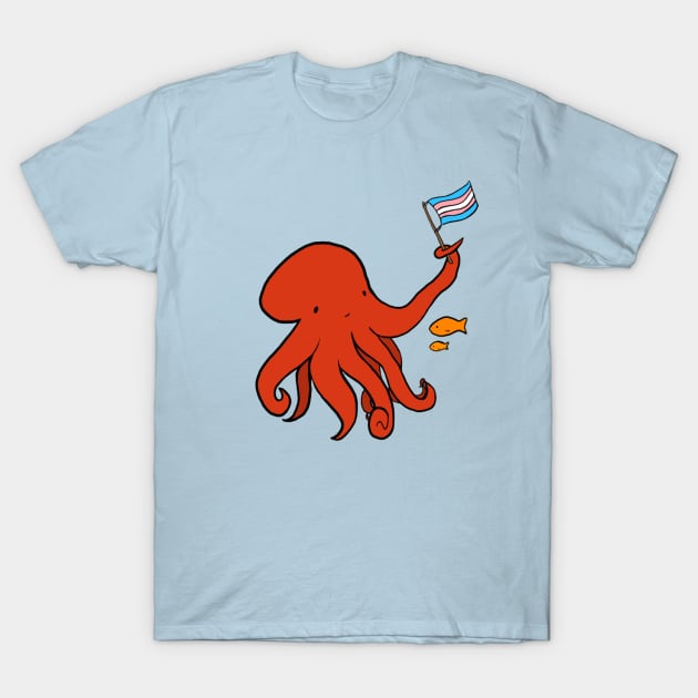 Trans Pride Octopus T-Shirt by ThePurplePigeon